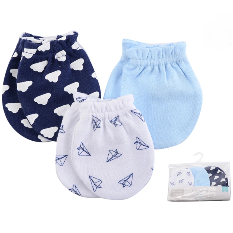 New Style 3 Pairslot Newborn Baby Gloves Cotton 0-6 Months Mittens for Baby Boys Girls Infant Gloves Baby Mittens (3)