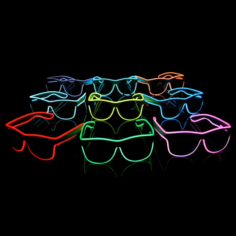 LED Glowing Glasses Flashing Glass EL Wires Novelty Party Decorative Club Lighting Cosplay Masks Gift Bright Light Sunglasses