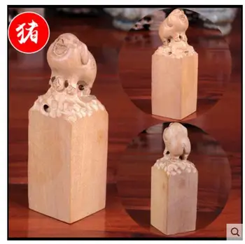 

Monkey chicken dog pig Carving the seal wood carving peach tree Home Crafts -Opening Ceremony Home Crafts Opening Gift Rat cow.