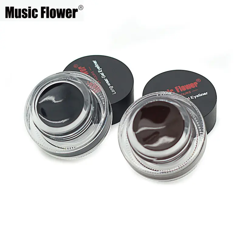 Music Flower 2 в 1 коричневый/черный гель крем для подводки глаз стойкая Косметика
