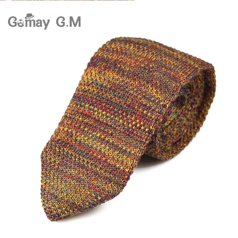 New Fashion Sharp Men's Tie Knitted Ties Mens Casual Striped Knit Necktie for Wedding Slim Skinny Woven Cravate Narrow Neckties