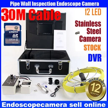 

30M real color drain pipe sewer pipe line inspection camera with SD card DVR Freeship