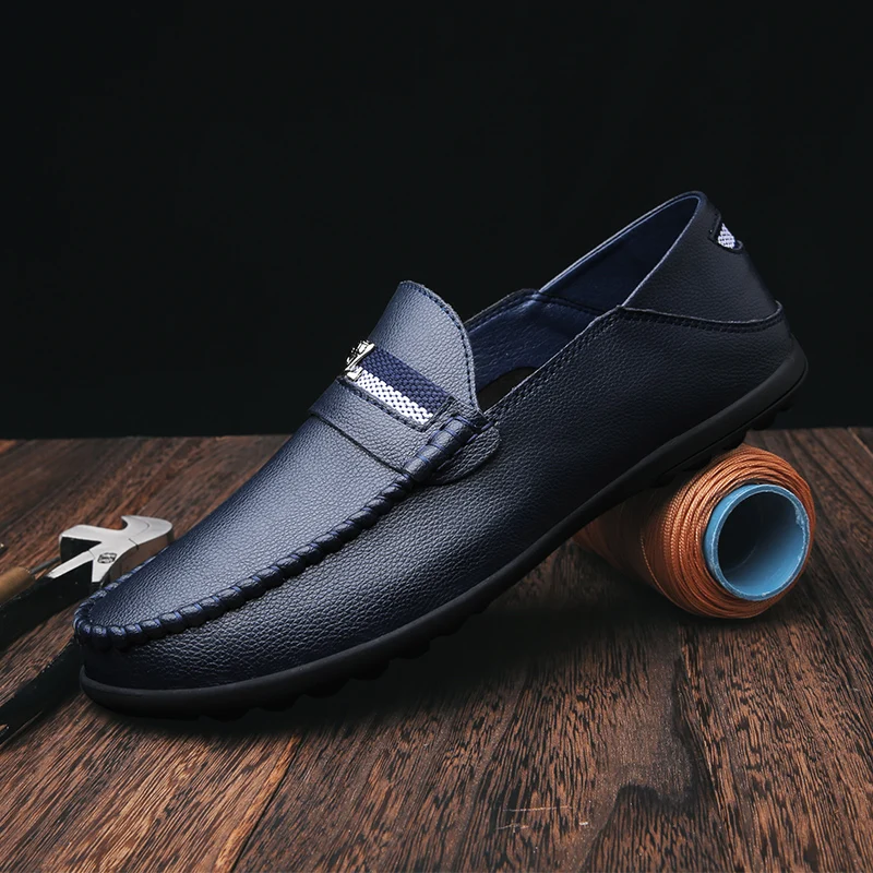 Летние мужские лоферы, Размер 11, дышащая обувь, повседневная мужская синяя обувь для взрослых, повседневные мужские лоферы из спилка, модельные лоферы
