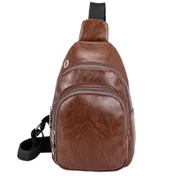 Модная мужская нагрудная сумка, мужская кожаная нагрудная сумка, Usb рюкзак с отверстием для наушников, функциональный органайзер для