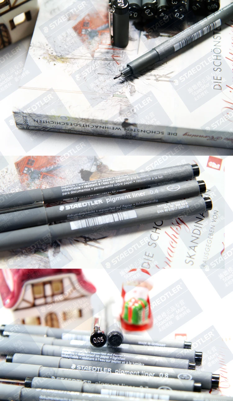 Немецкий Staedtler 308# SB6P игла ручка-закладка ручка для рисования, чтобы написать специальные офисные школьные принадлежности 6 шт