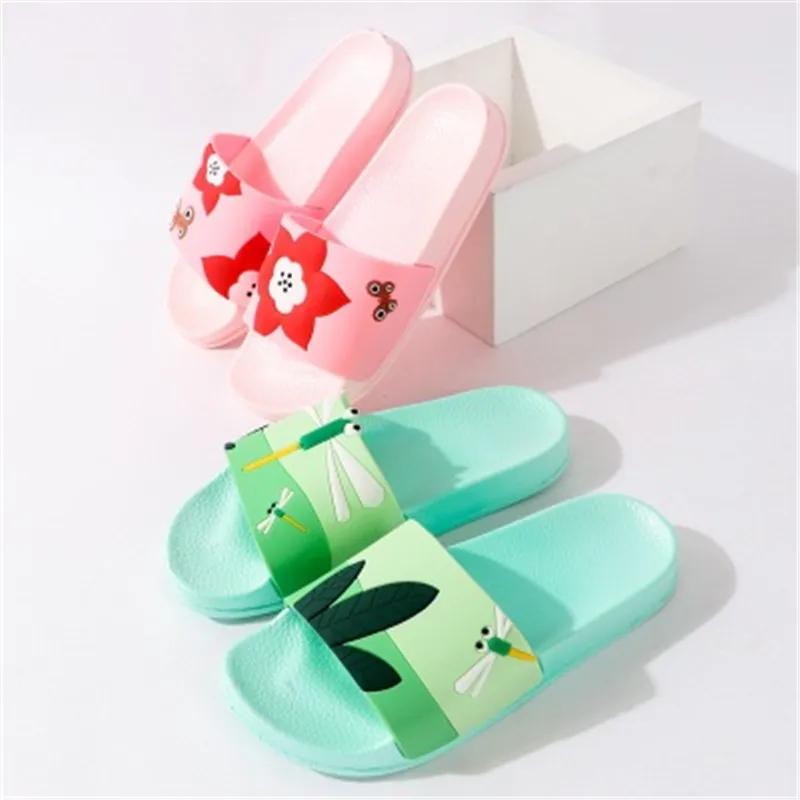 

Puimentiua Cartoon Women Shoes Cute Animal Sliders Flip Flop Sandal Home Bathroom Slippers Non-Slip On Flats Ladies Summer Shoes