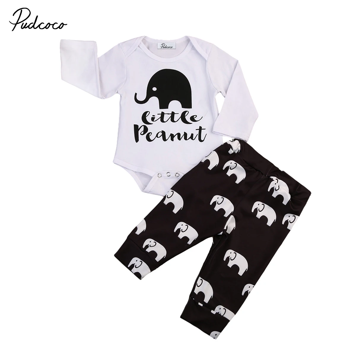 

Newborn Baby Boys Girls Little Peanut Romper Bodysuit Pants Outfits Clothes Set