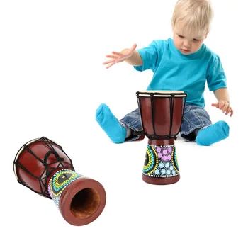 

Children Drummer Percussion 6 inch African Wooden Drum Djembe children Toy Drum Toy Musical Instrument