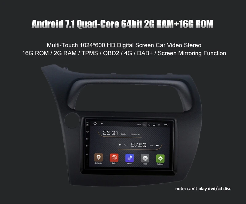 YESSUN Android автомобильный мультимедийный навигатор для Honda Civic 2006-2012 хэтчбек gps плеер Navi Радио стерео HD экран без CD DVD