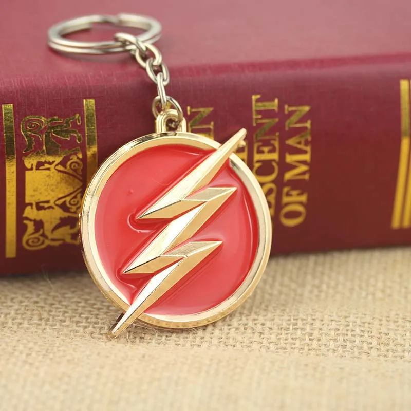 The Flash Justice League Gold Logo Keychain Gold 