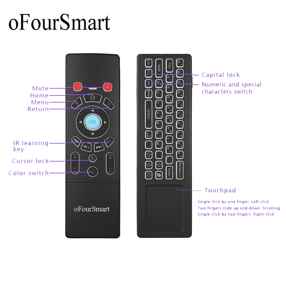 T6-L 2,4 ГГц мини-клавиатура Беспроводной с Мышь и тачпад Перезаряжаемые ручной Air Сенсор для игр и удаленного Управление для ТВ коробка
