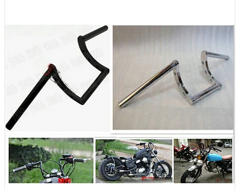 Krator Motorcycle Handlebar 1 Black Z-Bars Cruiser Bike Compatible with Suzuki Intruder Volusia VS 700 750 800 1400 1500 