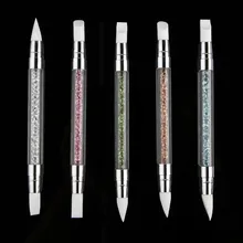 

Dual-ended 2 Ways Silicone Nail Art Sculpture Pen 3D Carving DIY Glitter Powder Liquid Manicure Dotting Brush