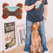1 шт. в форме кости собака жевательная игрушка плюшевые зубы обучающая игрушка со звуком для собаки игрушки товары товар для собак