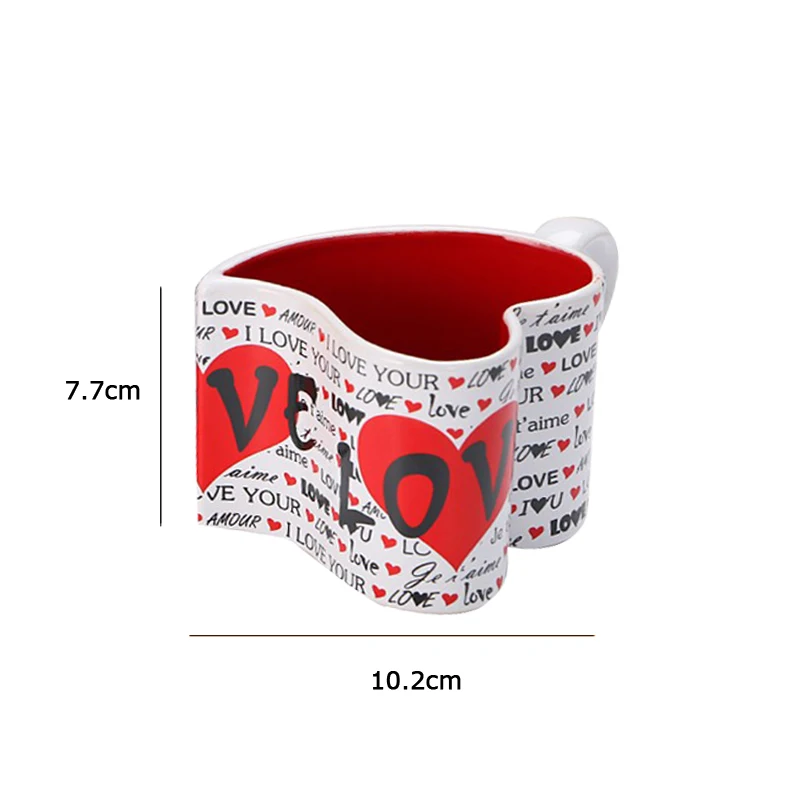 2 шт./компл. 300 мл Творческий Керамика Пара кружек любовь в форме сердца фарфоровая пара Кофе чашка для подруги подарок на день рождения