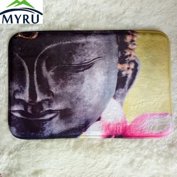 

MYRU Bath Polyester Fabric Waterproof Shower Curtain Carpet Buddha Buddhism Shower Curtain Accessories