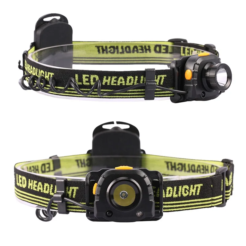 

1pc High-On-Off LED IPX 4 Headlight IR Sensor Headlamp Lantern Camping Hunting Fishing AAA Battery Head Torch