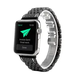 Ремешок Роскошные ювелирные изделия с бриллиантами 42 мм Металл Замена Браслет Спорт Браслет для наручных часов для Apple Watch Series 4 3 2 1