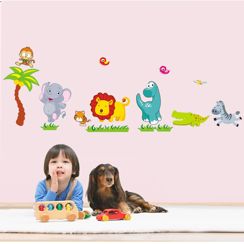 Three Generations of Removable Animals Wall Stickers For Kids Rooms