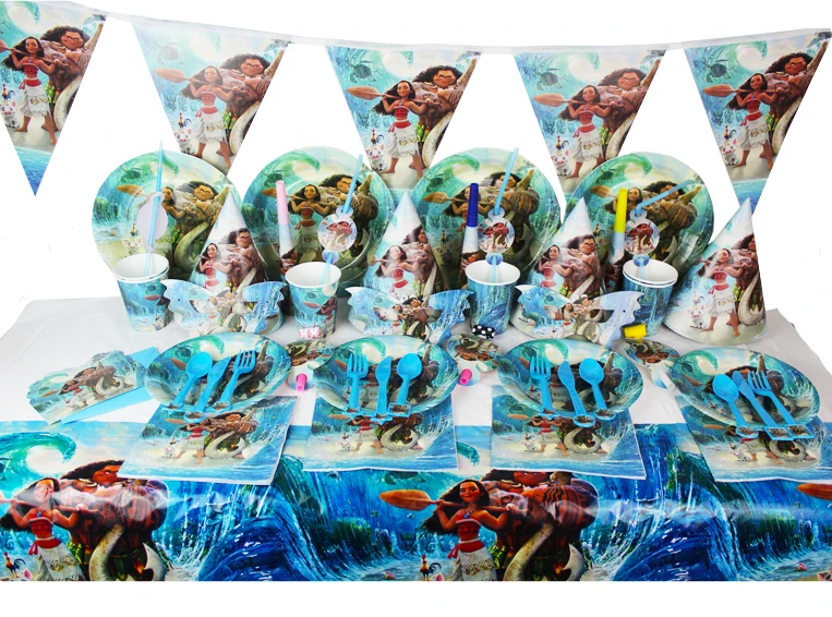 Luxury Moana 78pcs Baby Birthday Party Decorations Kids ...