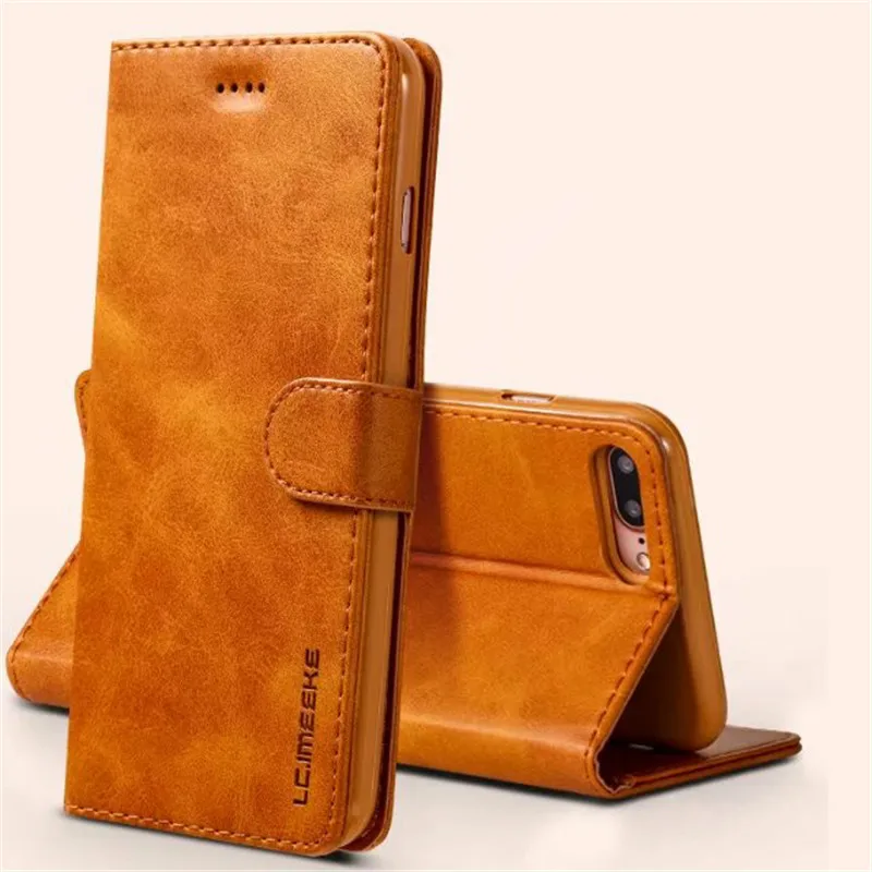 

Luxury Original Brand Vintage Adorption Flip Cover Leather Case For iPhone 6 6S 7 Plus With Stand Function