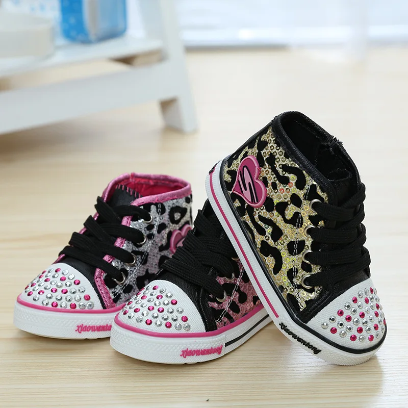 2017 Spring Autumn Rhinestone Princess Baby Girls Glitter Shoes Casual