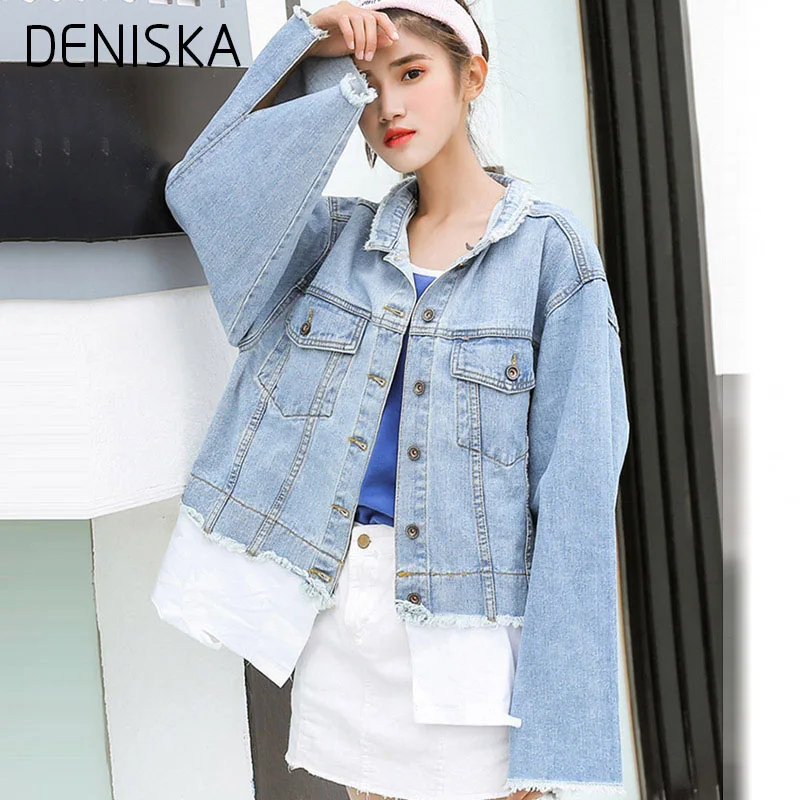DENISKA New Denim Jackets Coats Women Vintage Spring Summer Basic