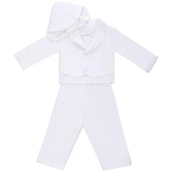 

Fashion Baby Boy Baptism Clothes 4pcs Set Christening Outfit Cake Smash Outfit Baby Boy Birthday Party Clothes for Photo Shoot