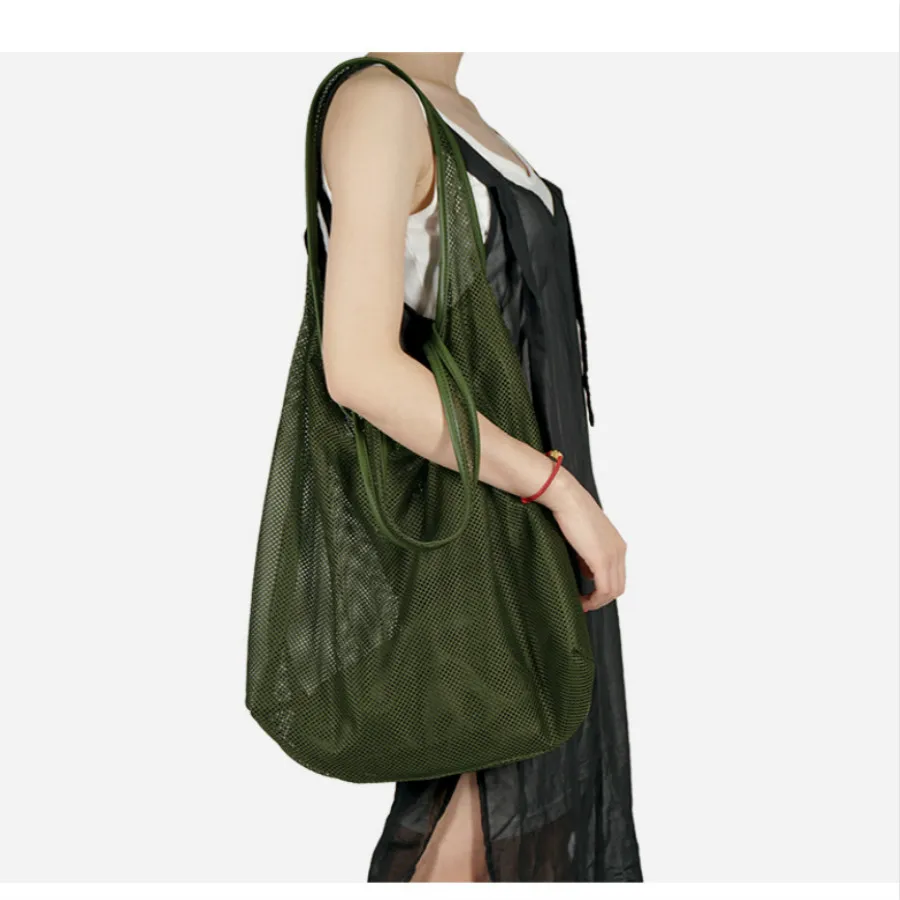 

Hollow Out Mesh Design Women Shoulder Bags Large Capacity Women Handbags Ladies Shopping Hand Bags Summer Bohemian Beach Bag New