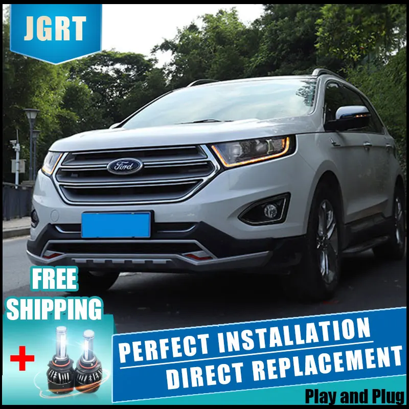  2PCS LED Headlights For ford edge 2015-2018 Car Led Lights Double Xenon Lens Car Accessories Daytim - 33035865423