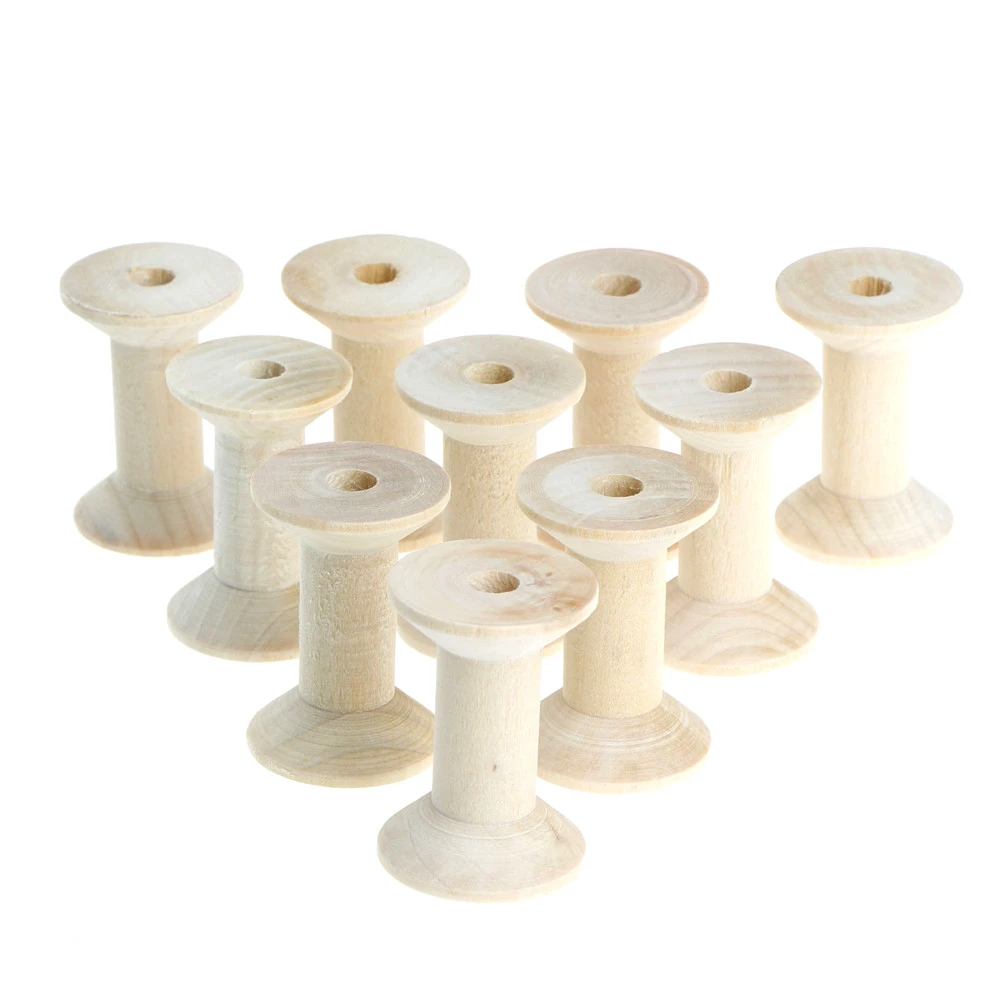 10Pcs Wooden Bobbins Spools Reels Organizer For Sewing Ribbons Twine Wood CrHFUK 10Pcs Wooden Bobbins Spools Reels Organizer For Sewing Ribbons Twine Wood CrHFUK
