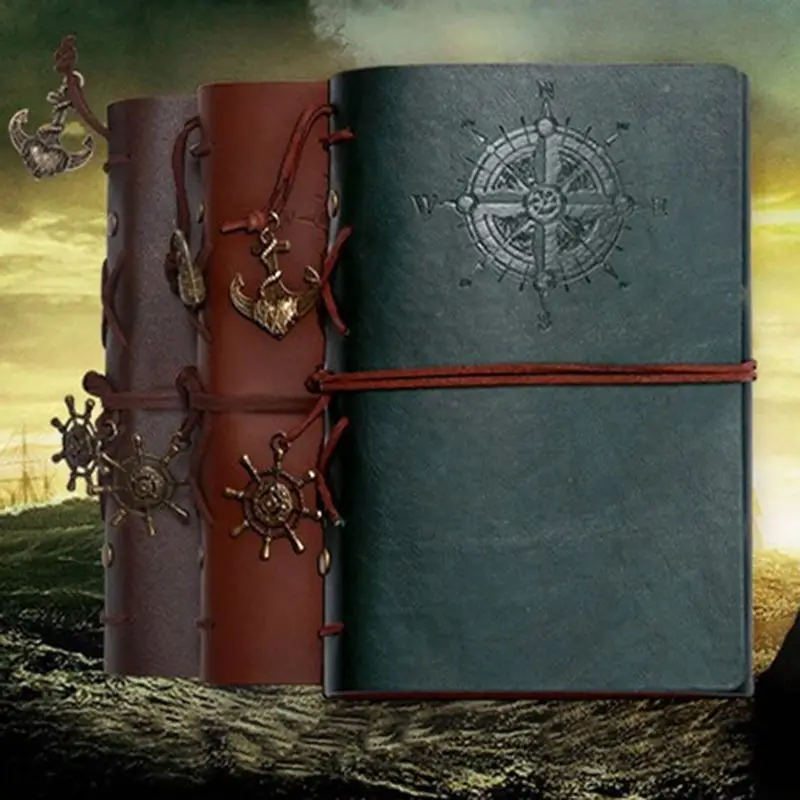 

Leather Travel Journal Notebook Daily Notepads Ring Binder Diary with Elastic Strap Stationery Gift Office School Supplie
