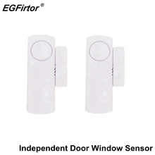 2 шт. Охранная Сигнализация Независимый датчик оконной двери домашний Магнитный датчик с 90 дБ эхолот Беспроводная система домашней сигнализации Белый