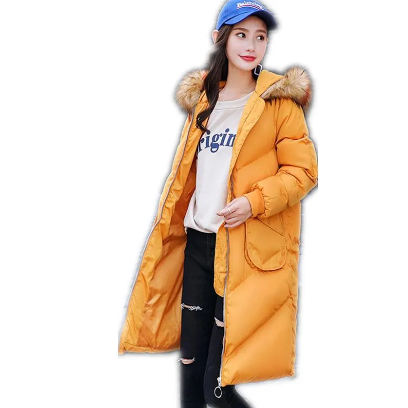 #*Cheap 2018New Winter Women Down Jacket Hooded Large Fur Collar Loose Thicken Cotton Padded Winter Coats Female Warm Parkas Hot Q991