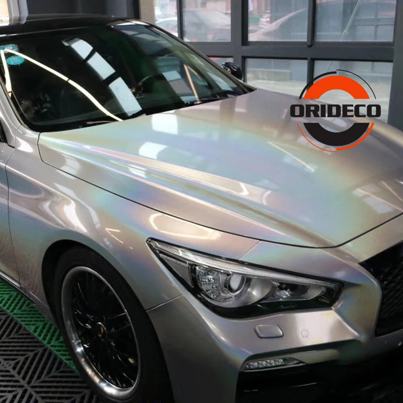 Laser silver vinyl wraps 3