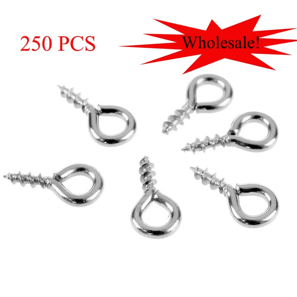 

Retail 250PCS Small Tiny Mini Eye Pins Eyelet Connector Screw Loops for Pendants of 8MM x 4 MM Metal Eyepins Hooks Eyelets Screw