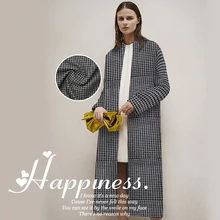 145 см широкая шерстяная ткань серая клетчатая юбка полуветровка высокого класса изготовленная на заказ ткань для одежды ручной работы