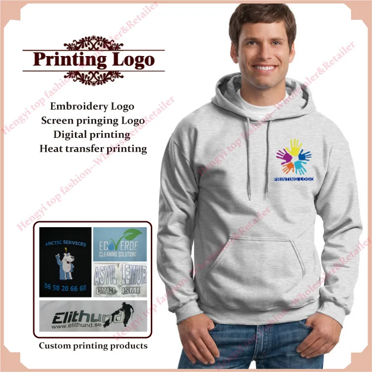 Stylish Custom Printed Hoodie for Men Print Logo Heat Transfer Print