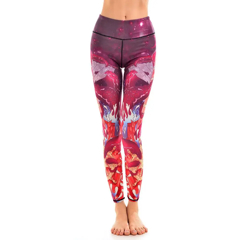 2017 Red squid printed Running Sports leggings women�s