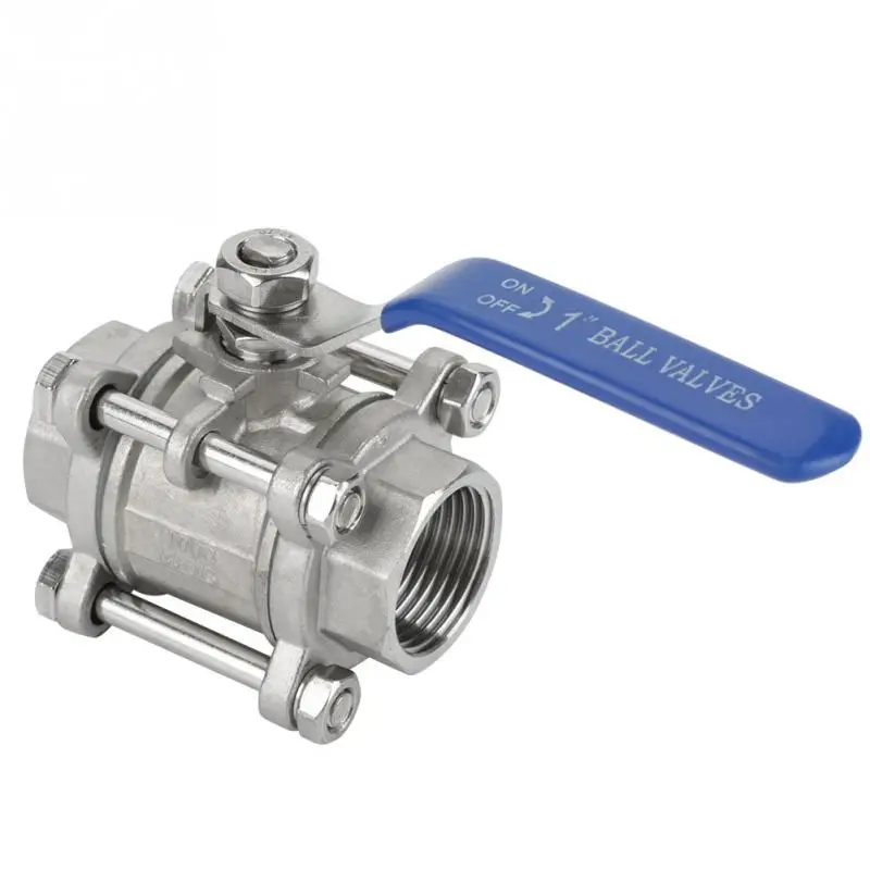 Соленоидный клапан 304 шаровой клапан из трех частей полный порт шаровой клапан без штока " NPT 1000WOG valvula из нержавеющей стали