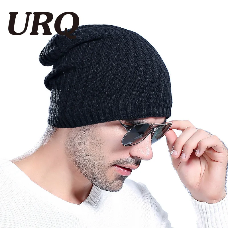 URQ Skullies парня Красная звезда шапка зимняя шапочка человек skully трикотажные акриловые шапочки мужские зимние теплые Шапки Повседневный