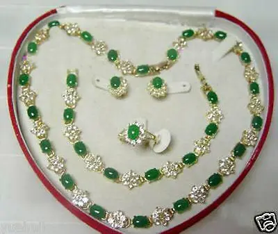 

Shipping >> new hot Popular jewelry Green Jade Necklace Bracelet Ring Earring Set