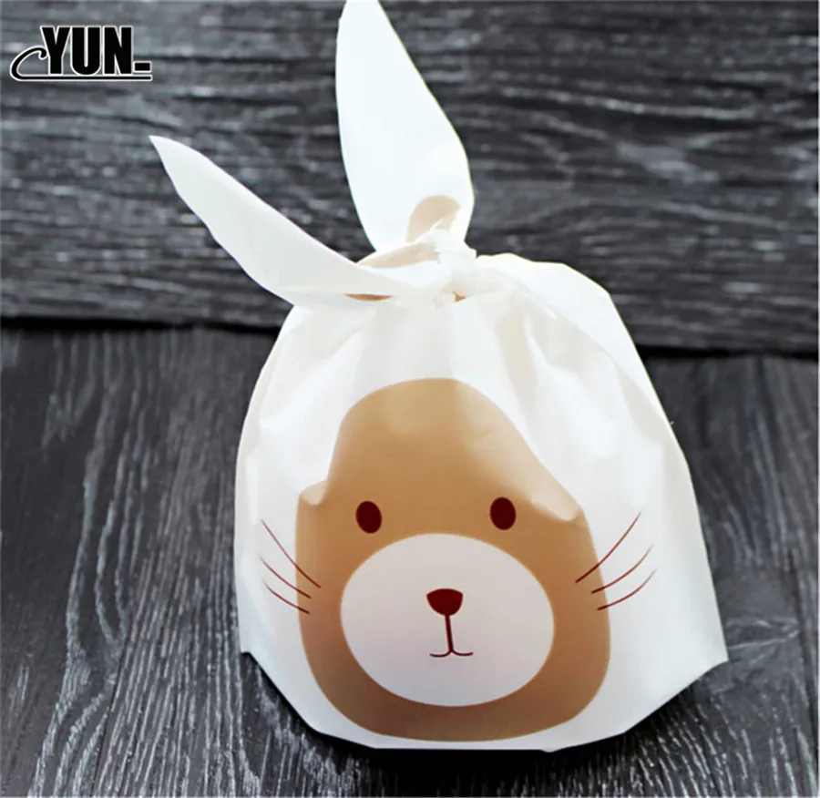 20pcslot Cute panda Ear Cookie Bags Gift Bags For Candy Biscuits Snack Baking Package Wedding Favors Supplies 7D (4)