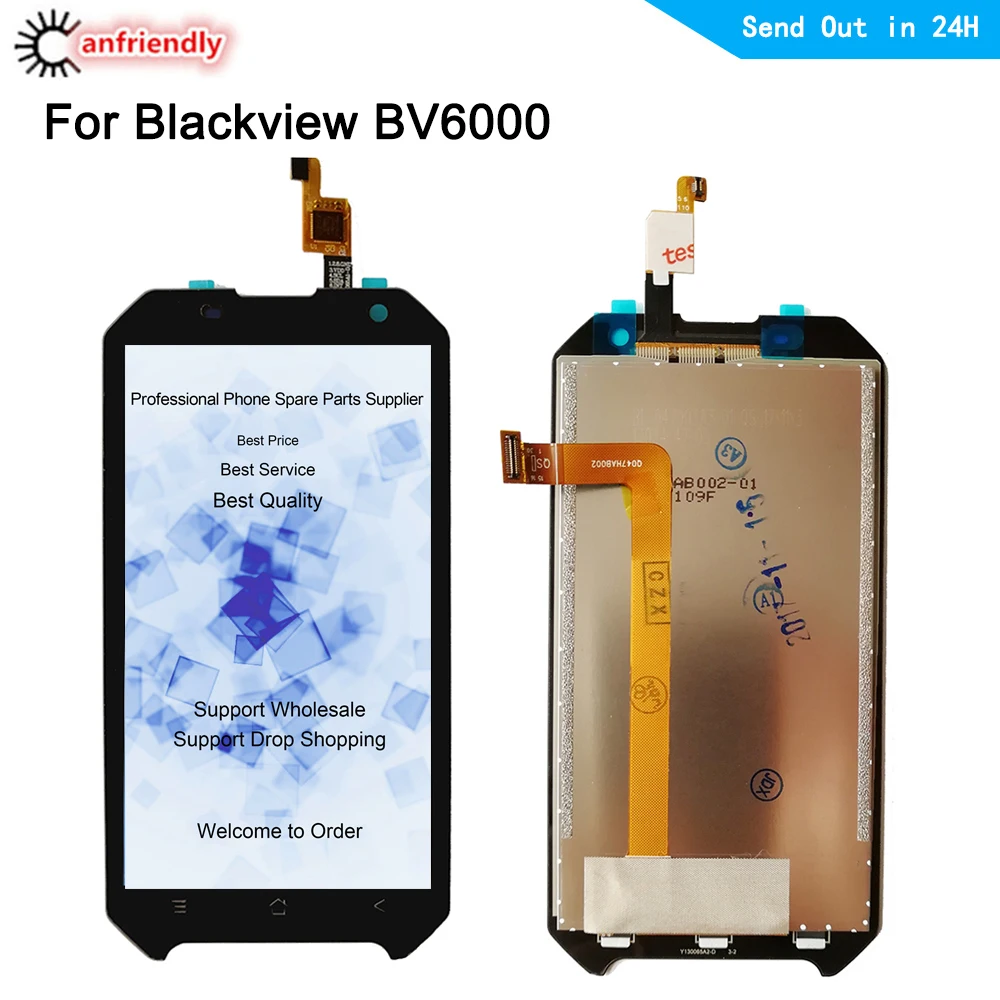 Tanie Dla Blackview BV6000 wyświetlacz LCD + ekran dotykowy Digitizer zgromadzenie wymiana część dla Blackview BV 6000 szklany Panel monitorów LCD nowy