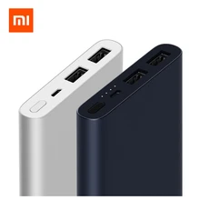 Xiaomi Mi внешний аккумулятор 2, 10000 мА/ч, 18 Вт, Дополнительный внешний аккумулятор с двумя выходами USB, Поддерживает двустороннюю быструю зарядку