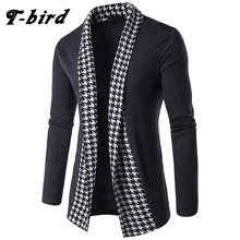 T-bird свитер Для мужчин в сдержанном стиле, с v-образным вырезом, свитер, пальто, кардиган мужской в полоску Тонкий мужской кардиган свитер мужской кардиган Для Мужчин XXL