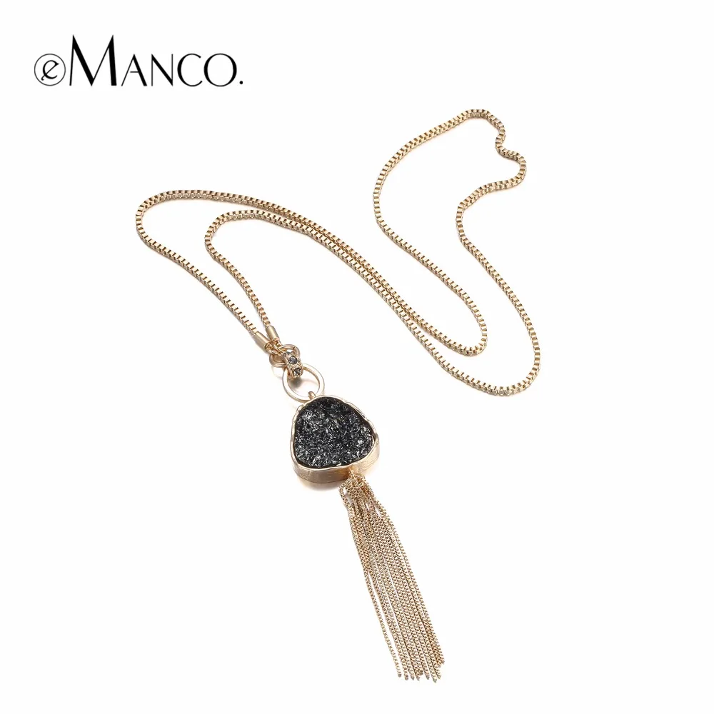 eManco Fashion Hot Now Tassel Statement Chain font b Necklace b font font b b font