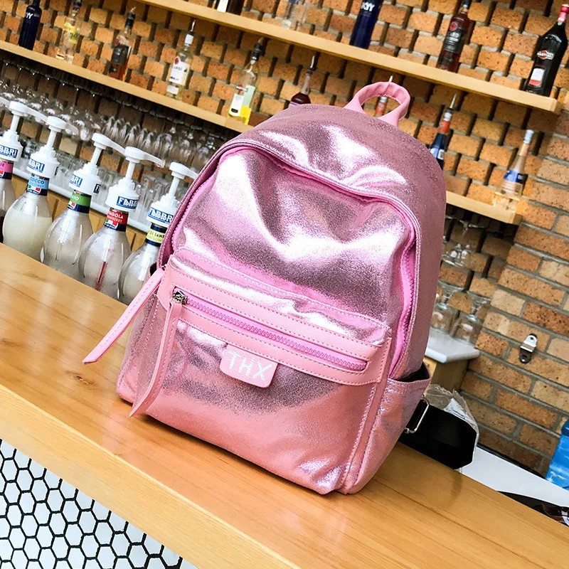 Fashion Glitter Women Backpack big capacity  PU Leather Teenage Girls School Bag Large  (9)