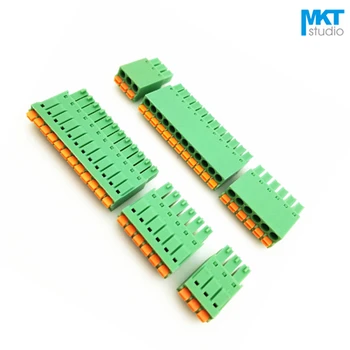 

10Pcs Sample 3.5mm Pitch Spring Type Female Pluggable PCB Electrical Terminal Block 2P 3P 4P 5P