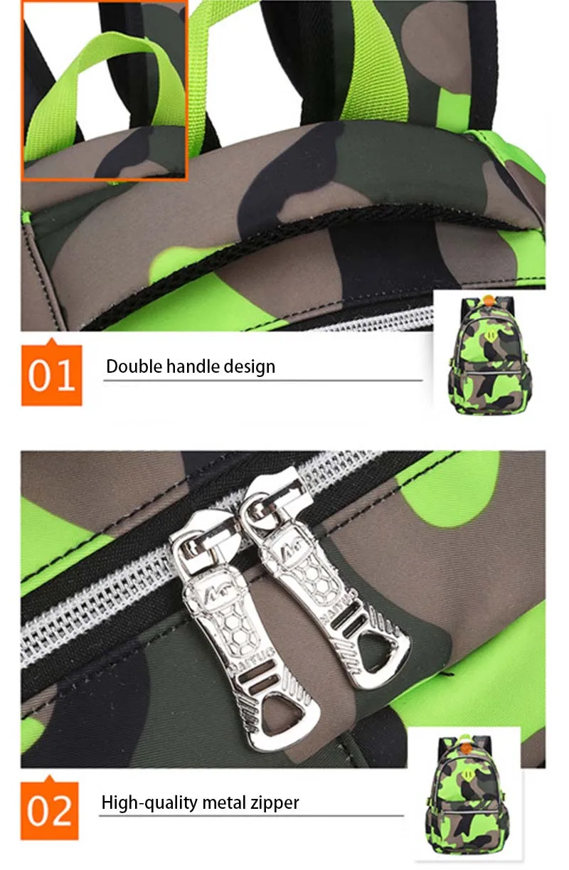 Camouflage Boys School Backpack Teenager Children Primary Schoolbag Girl Travel Laptop Backpacks Nylon Orthopedic Mochila BP0203 (4)